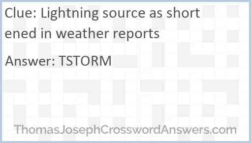 Lightning source as shortened in weather reports Answer