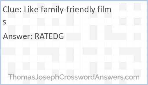 Like family-friendly films Answer