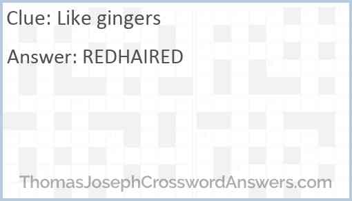 Like gingers Answer