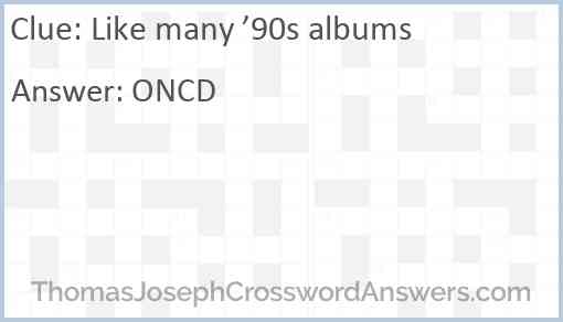 Like many ’90s albums Answer