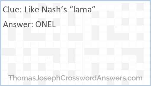 Like Nash’s “lama” Answer