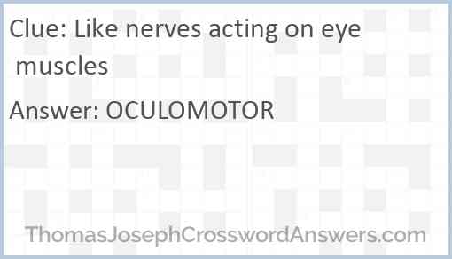 Like nerves acting on eye muscles Answer