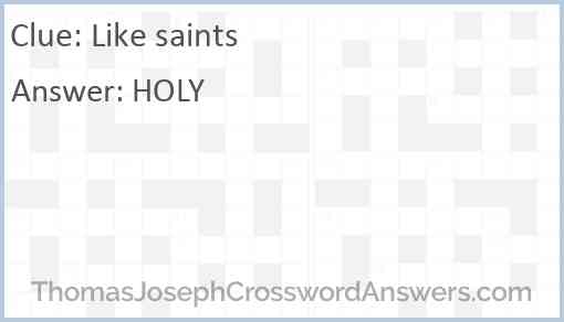 Like saints Answer