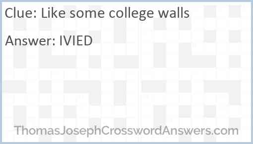 Like some college walls Answer