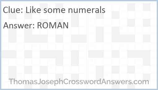 Like some numerals Answer