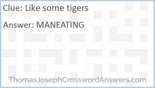 Like some tigers Answer