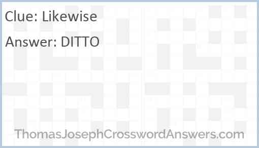 “Likewise” Answer