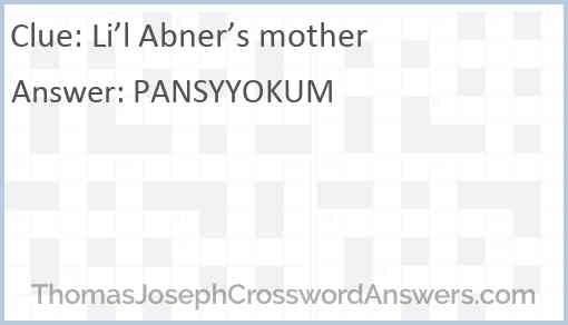 Li’l Abner’s mother Answer