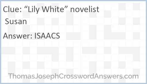 “Lily White” novelist Susan Answer