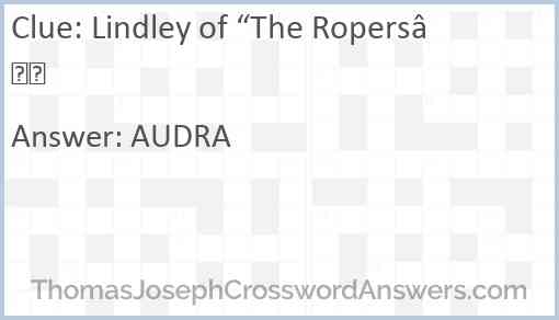 Lindley of “The Ropers” Answer