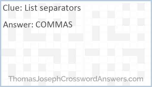 List separators Answer