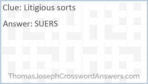 Litigious sorts Answer