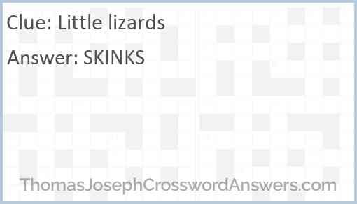 Little lizards Answer