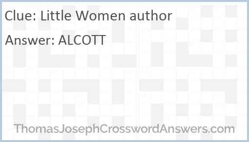 “Little Women” author Answer