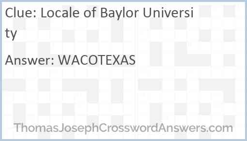 Locale of Baylor University Answer