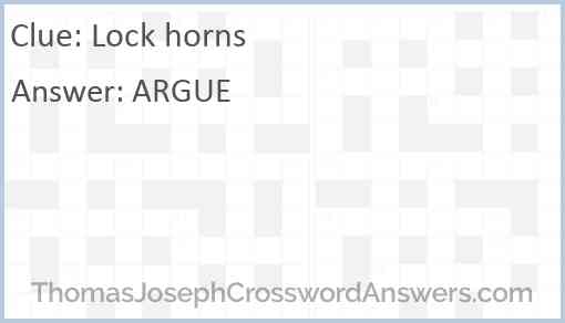 Lock horns Answer