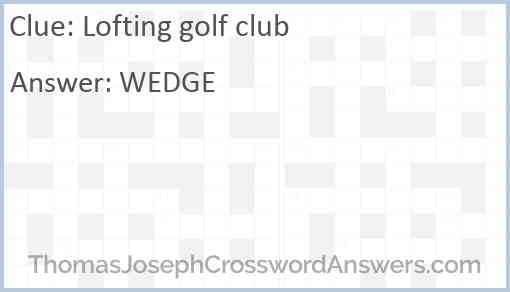 Lofting golf club Answer