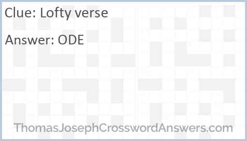 Lofty verse Answer