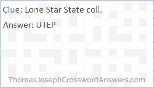 Lone Star State coll. Answer