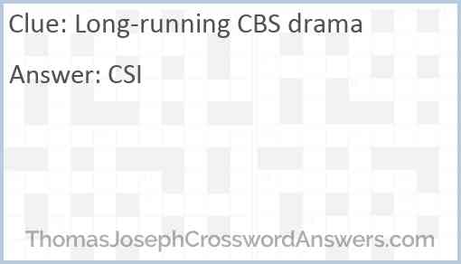 Long-running CBS drama Answer