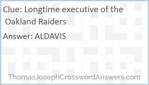 Longtime executive of the Oakland Raiders Answer