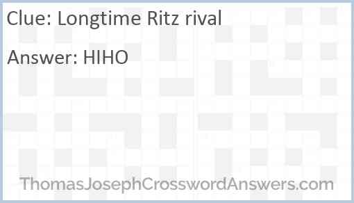 Longtime Ritz rival Answer