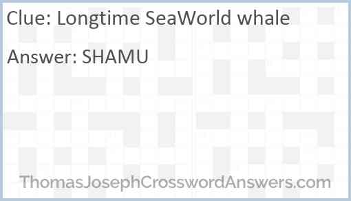 Longtime SeaWorld whale Answer