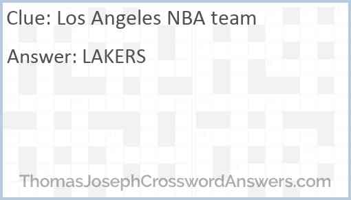 Los Angeles NBA team Answer