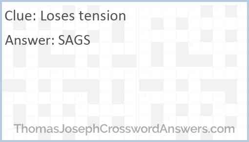 Loses tension Answer