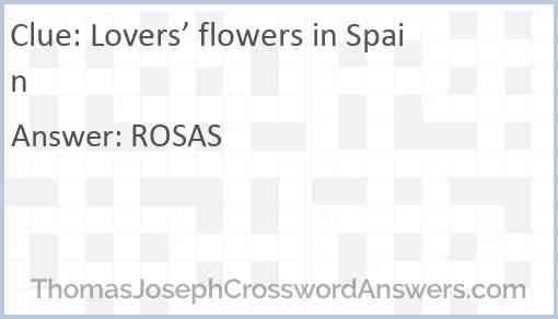 Lovers’ flowers in Spain Answer