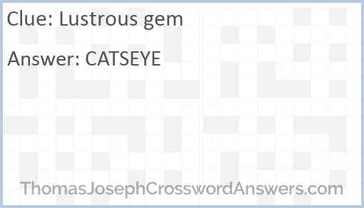 Lustrous gem Answer