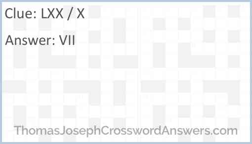 LXX / X Answer