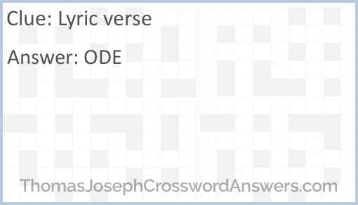 Lyric verse Answer