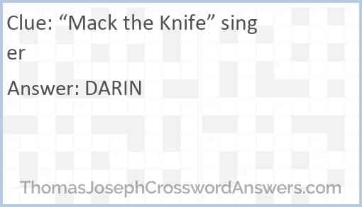 “Mack the Knife” singer Answer