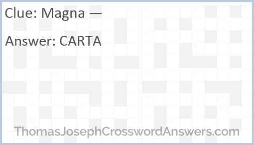 Magna — Answer