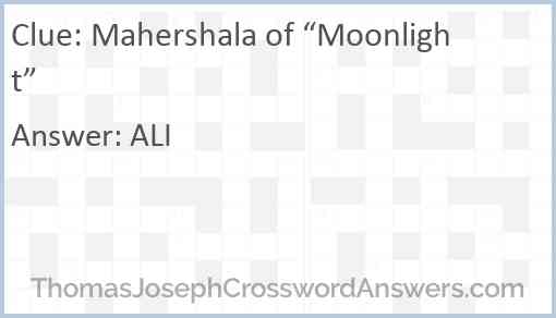 Mahershala of “Moonlight” Answer