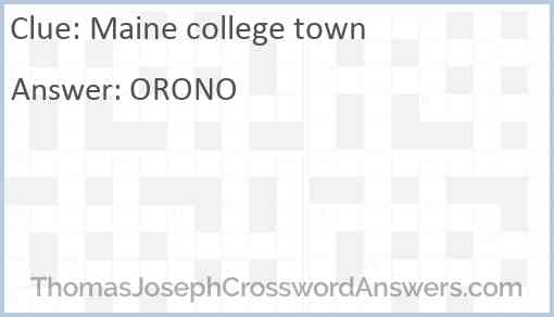 Maine college town Answer
