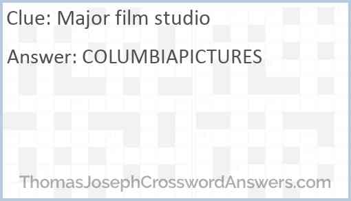 Major film studio Answer