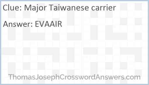 Major Taiwanese carrier Answer
