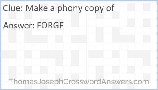 Make a phony copy of Answer