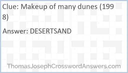 Makeup of many dunes (1998) Answer