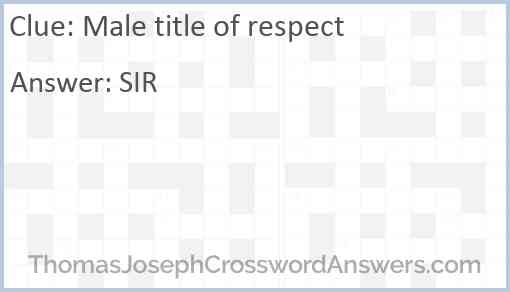 Male title of respect Answer