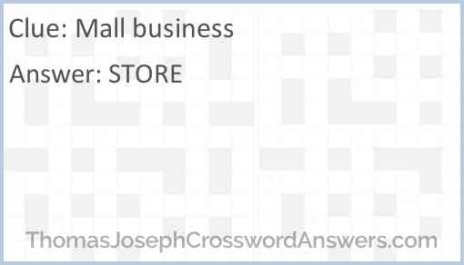 Mall business Answer