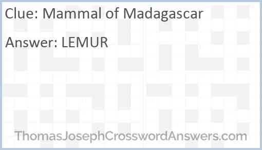 Mammal of Madagascar Answer