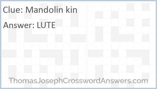 Mandolin kin Answer