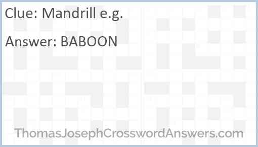 Mandrill e.g. Answer