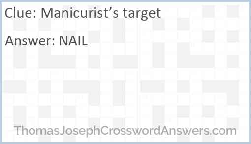Manicurist’s target Answer