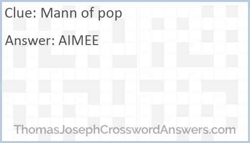 Mann of pop Answer