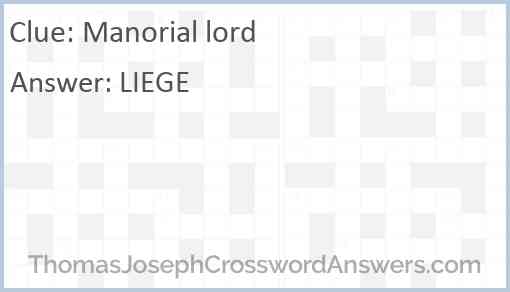 Manorial lord Answer