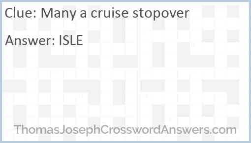 Many a cruise stopover Answer